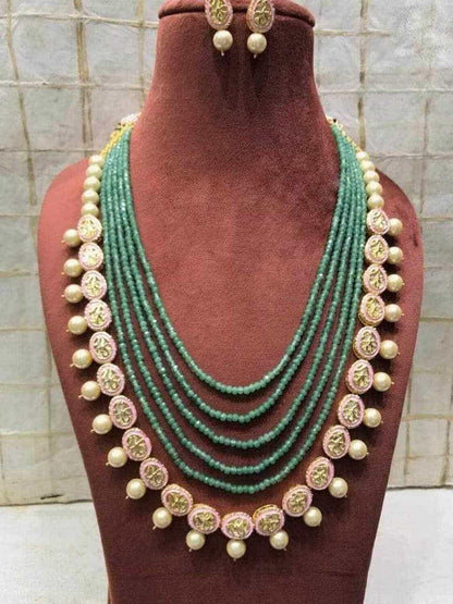 Ishhaara Long Onyx Kundan Necklace