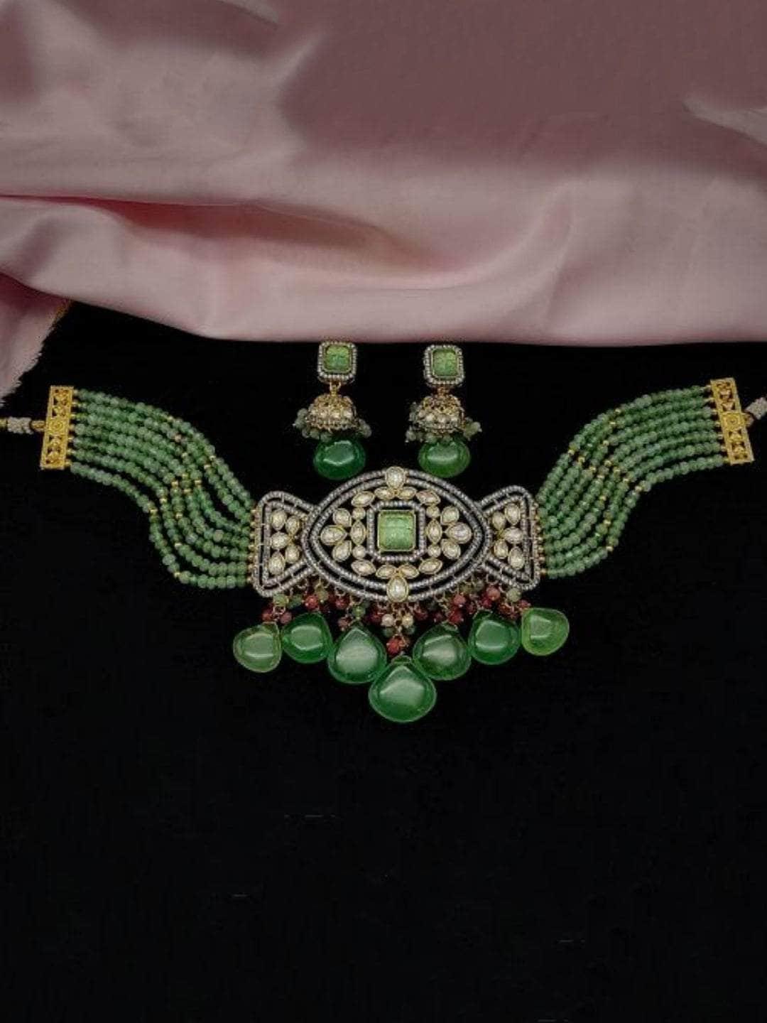 Ishhaara Polki Diamonds Choker Beaded Necklace