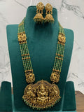 Ishhaara Light Green Premium Layered Lakshmi Pendant Haram