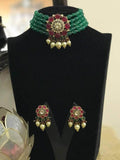 Ishhaara Light Green Sonal Chauhan In Precious Choker Beaded Necklace Set