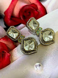 Ishhaara Light green Sparkling Crystal Earring