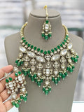 Ishhaara Light Green Traditional Rajwadi Polki Choker Necklace