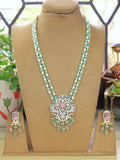 Ishhaara LIght Green Two Layered Royal Pearl Necklace