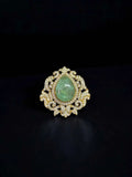 Ishhaara Light Green Vintage Moonstone Style Brooch