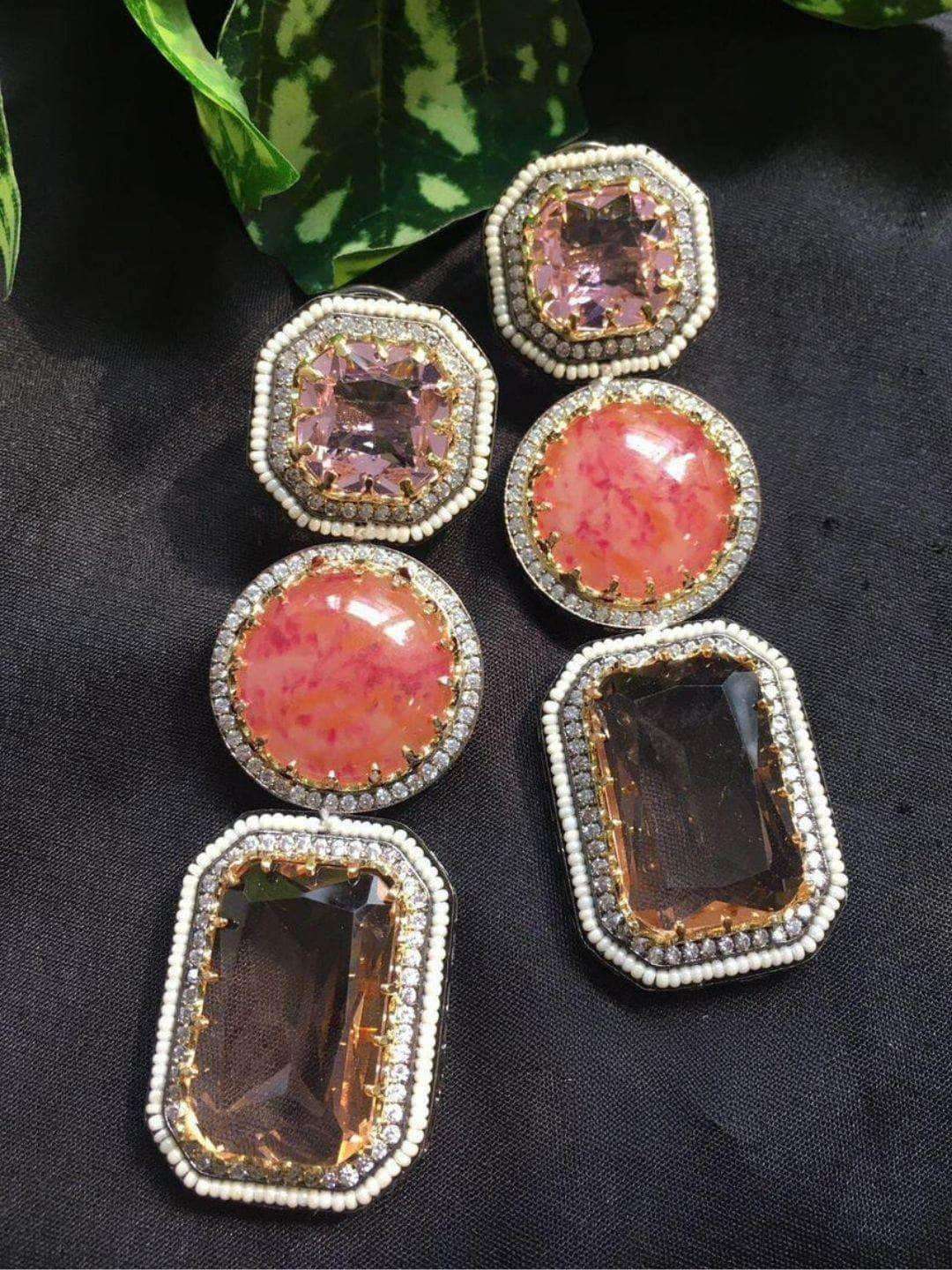 Ishhaara Color Bomb Stone Earrings