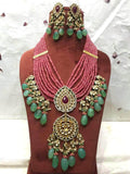 Ishhaara Light Pink Dual Pendant Necklace