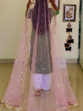 Ishhaara Light Pink Four Kali Two Meter Long Bridal Head Dupattaa