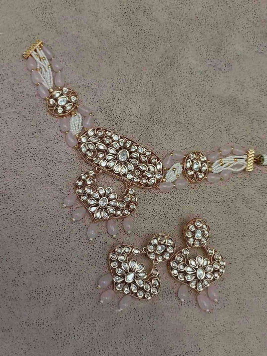 Ishhaara Onyx Kundan Choker Necklace Set