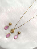 Ishhaara Light Pink Sabyasachi Inspired Dropstone Pendant Necklace