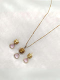Ishhaara Light Pink Sabyasachi Inspired Triangle Drop Pendant Necklace