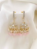 Ishhaara Light Pink Traditional Kundan Studded Jhumkas