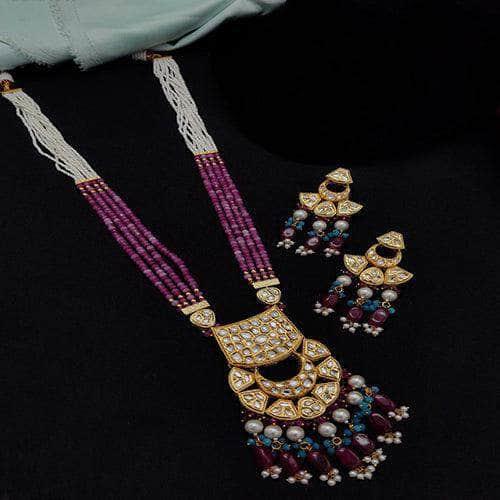 Ishhaara Long Half Chand Necklace Set