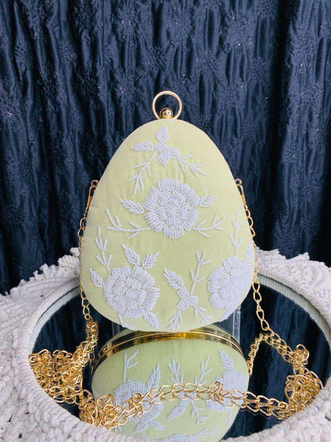 Ishhaara Large Egg Shaped Pearl Studded Bags