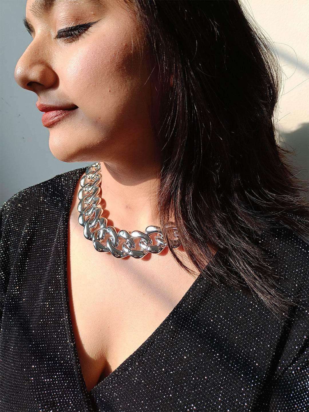 Ishhaara Lock Chain Statement Necklace