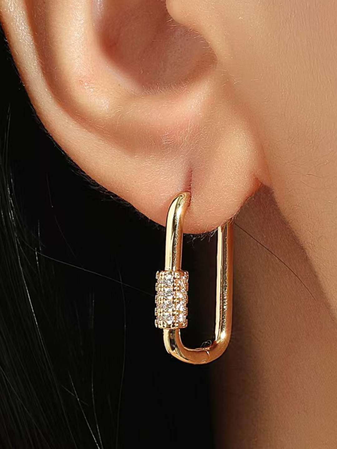 Ishhaara Lock Hoop Earrings