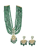 Ishhaara Long Beaded Kundan Pendant Necklace