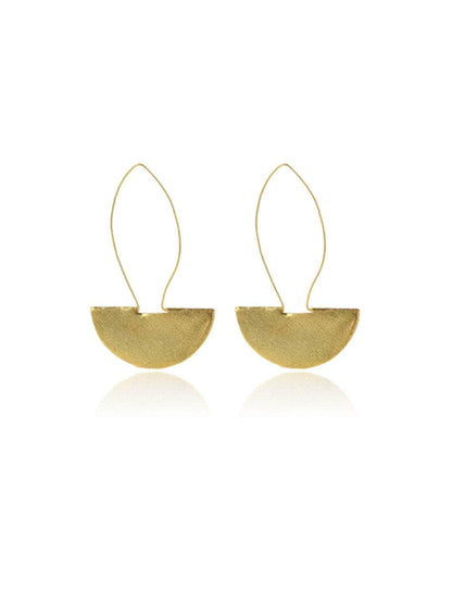 Ishhaara Long Golden Hook Fan Earring