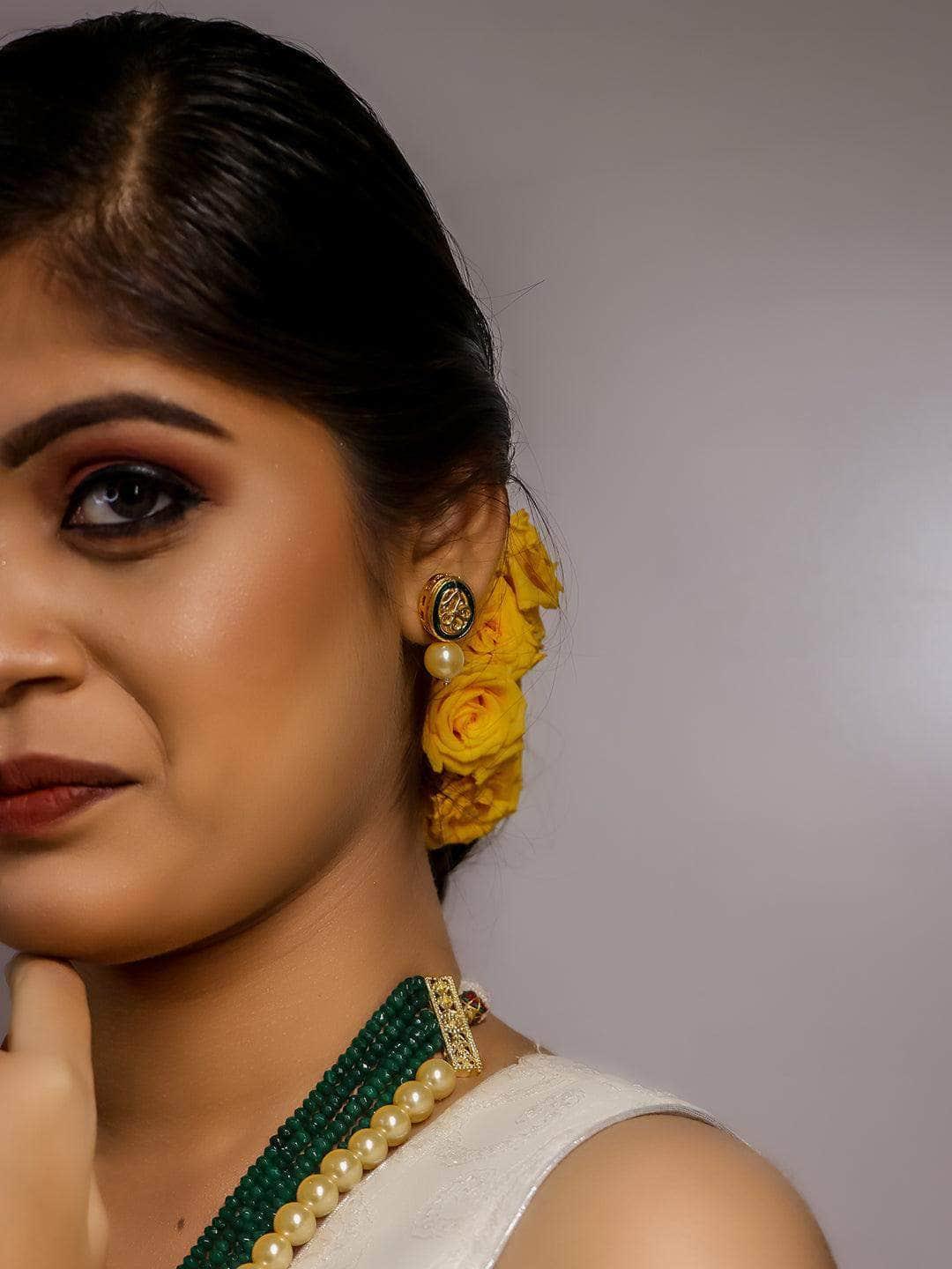 Ishhaara Long Onyx Kundan Necklace