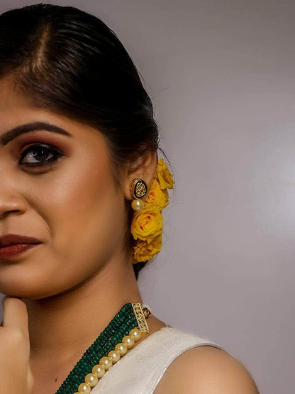 Ishhaara Long Onyx Kundan Necklace