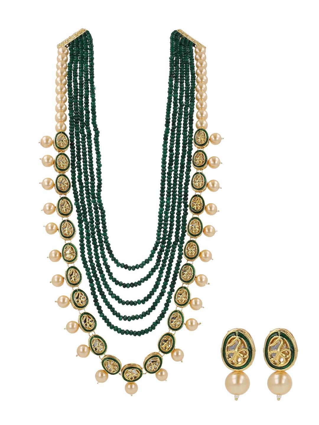 Ishhaara Long Onyx Kundan Necklace