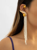 Ishhaara Long Pearl Tassel Earring