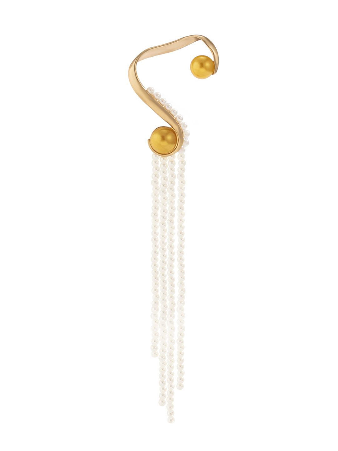 Ishhaara Long Pearl Tassel Earring