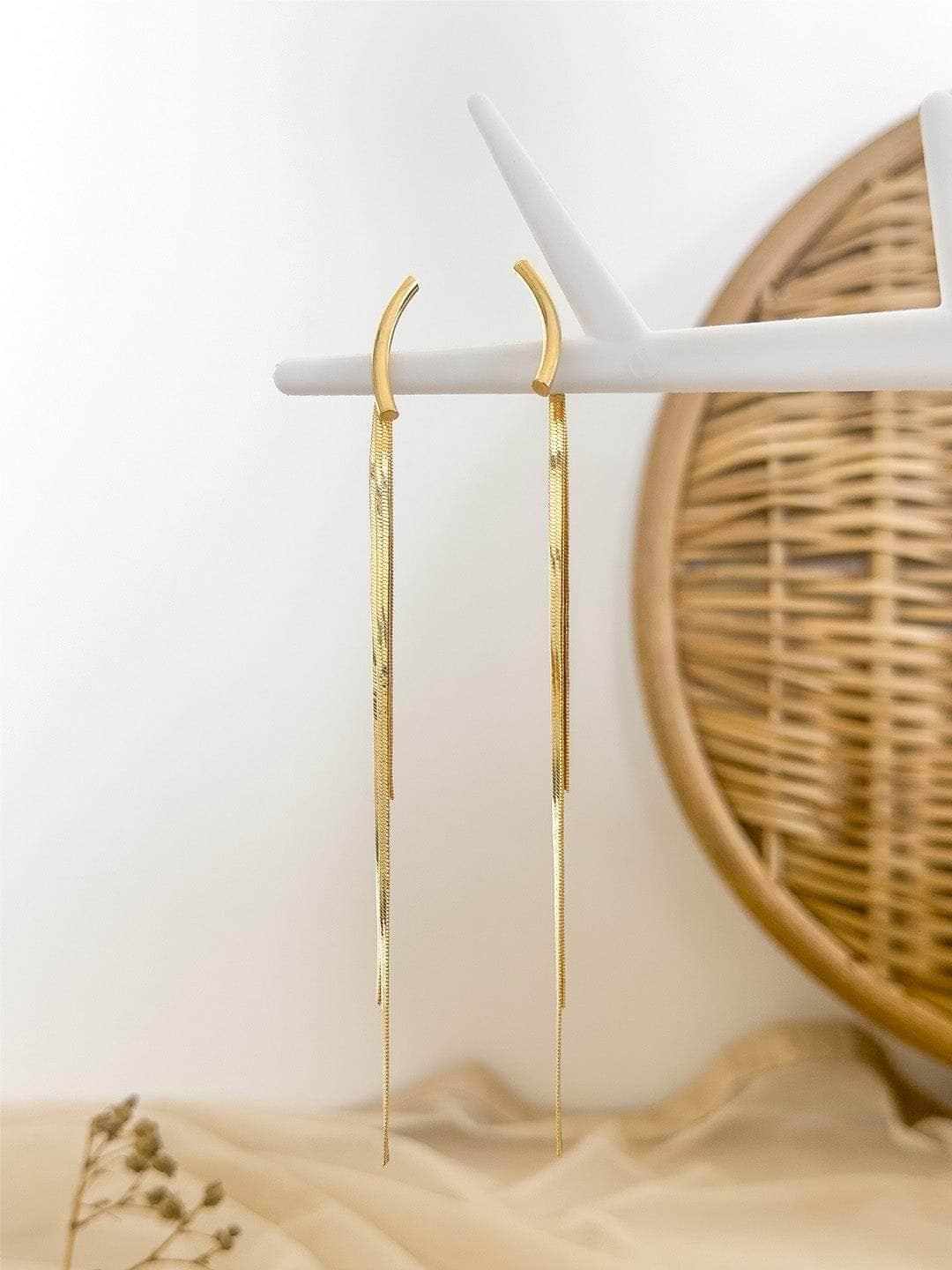 Ishhaara Long Tassel Thinner Simple Earrings