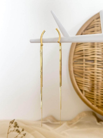 Ishhaara Long Tassel Thinner Simple Earrings