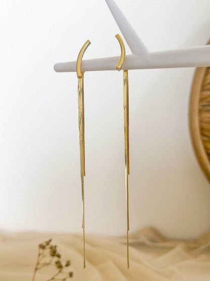 Ishhaara Long Tassel Thinner Simple Earrings