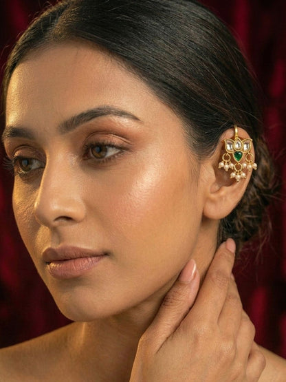 Ishhaara Lotus Pearl Bugadi Earrings