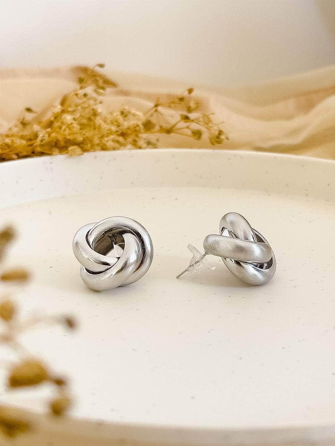 Ishhaara Love Knot Stainless Steel Stud Earrings