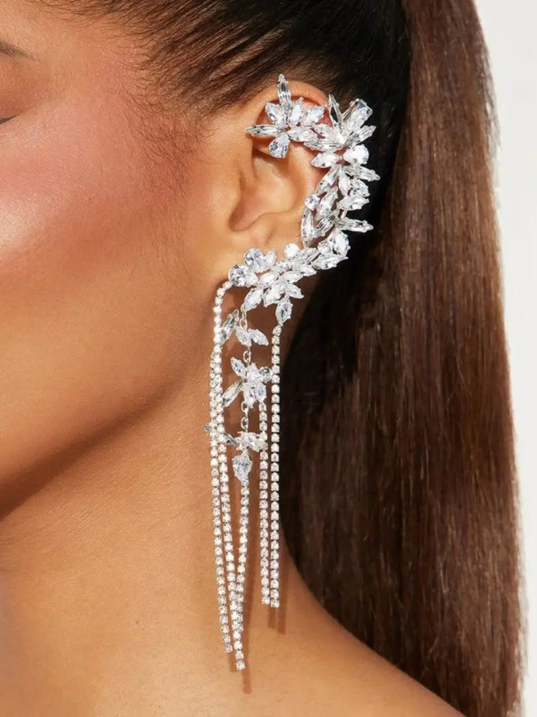 Ishhaara Lunar Stone Tassel Ear Cuff