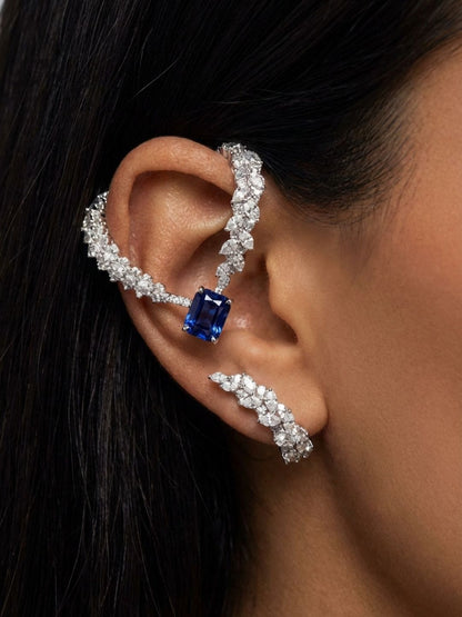 Ishhaara Luxury Crystal One Side Ear Cuff Earrings