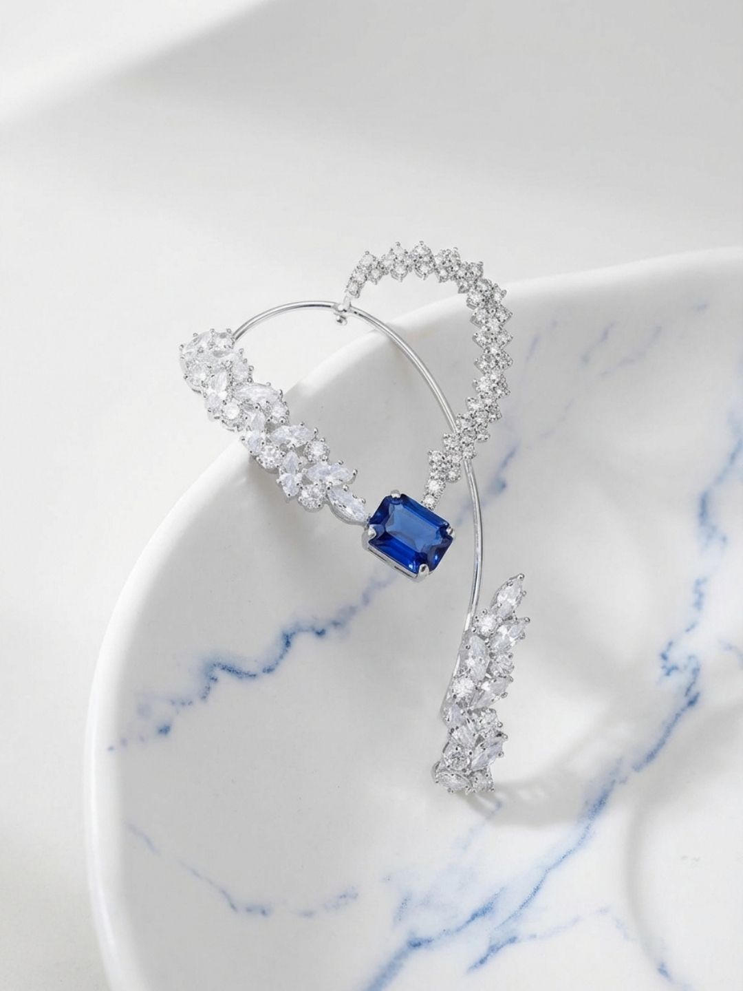 Ishhaara Luxury Crystal One Side Ear Cuff Earrings