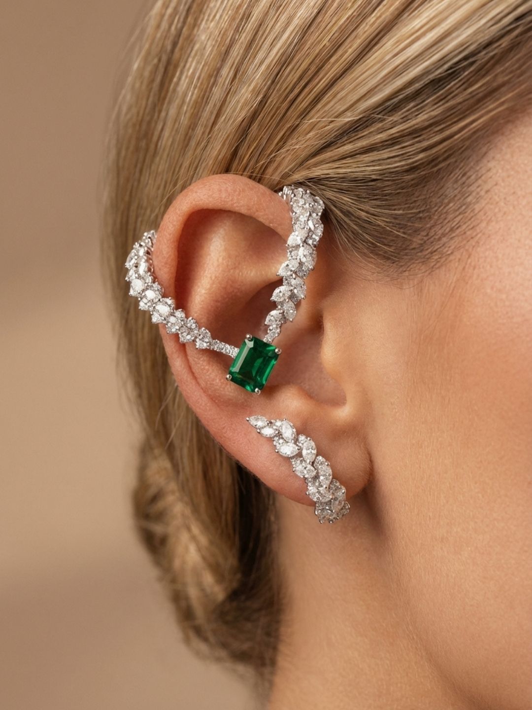 Ishhaara Luxury Crystal One Side Ear Cuff Earrings