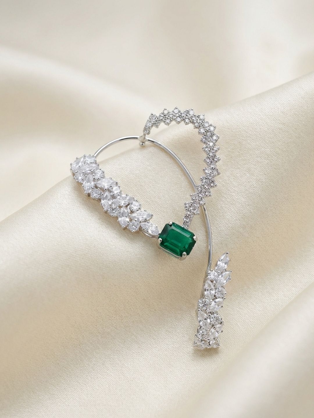 Ishhaara Luxury Crystal One Side Ear Cuff Earrings