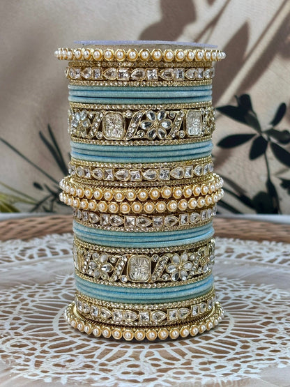 Ishhaara Luxury Purple Kundan Bangles - beautifully crafted traditional Indian jewelry with intricate designs and premium stones - view 10