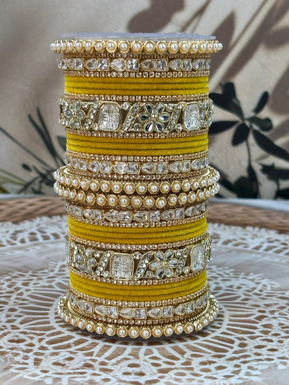 Ishhaara Luxury Purple Kundan Bangles - beautifully crafted traditional Indian jewelry with intricate designs and premium stones - view 11