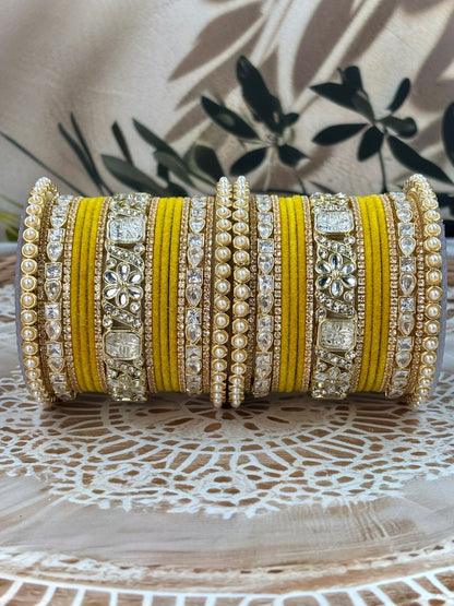 Ishhaara Luxury Purple Kundan Bangles - beautifully crafted traditional Indian jewelry with intricate designs and premium stones - view 12