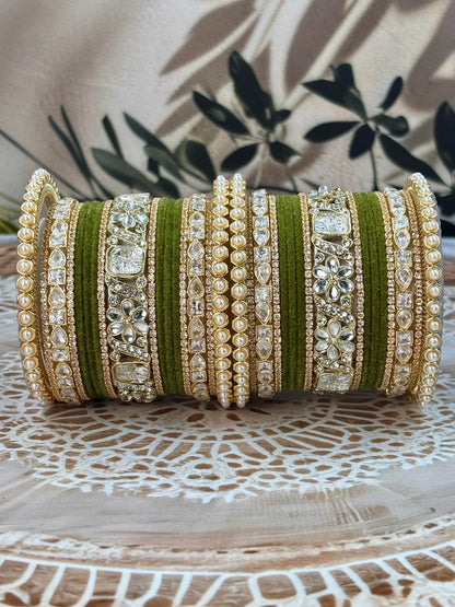 Ishhaara Luxury Purple Kundan Bangles - beautifully crafted traditional Indian jewelry with intricate designs and premium stones - view 4