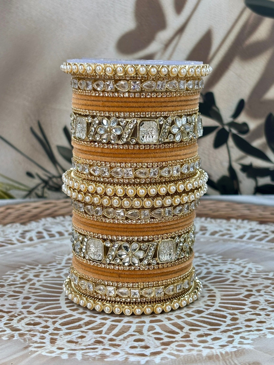 Ishhaara Luxury Purple Kundan Bangles - beautifully crafted traditional Indian jewelry with intricate designs and premium stones - view 5