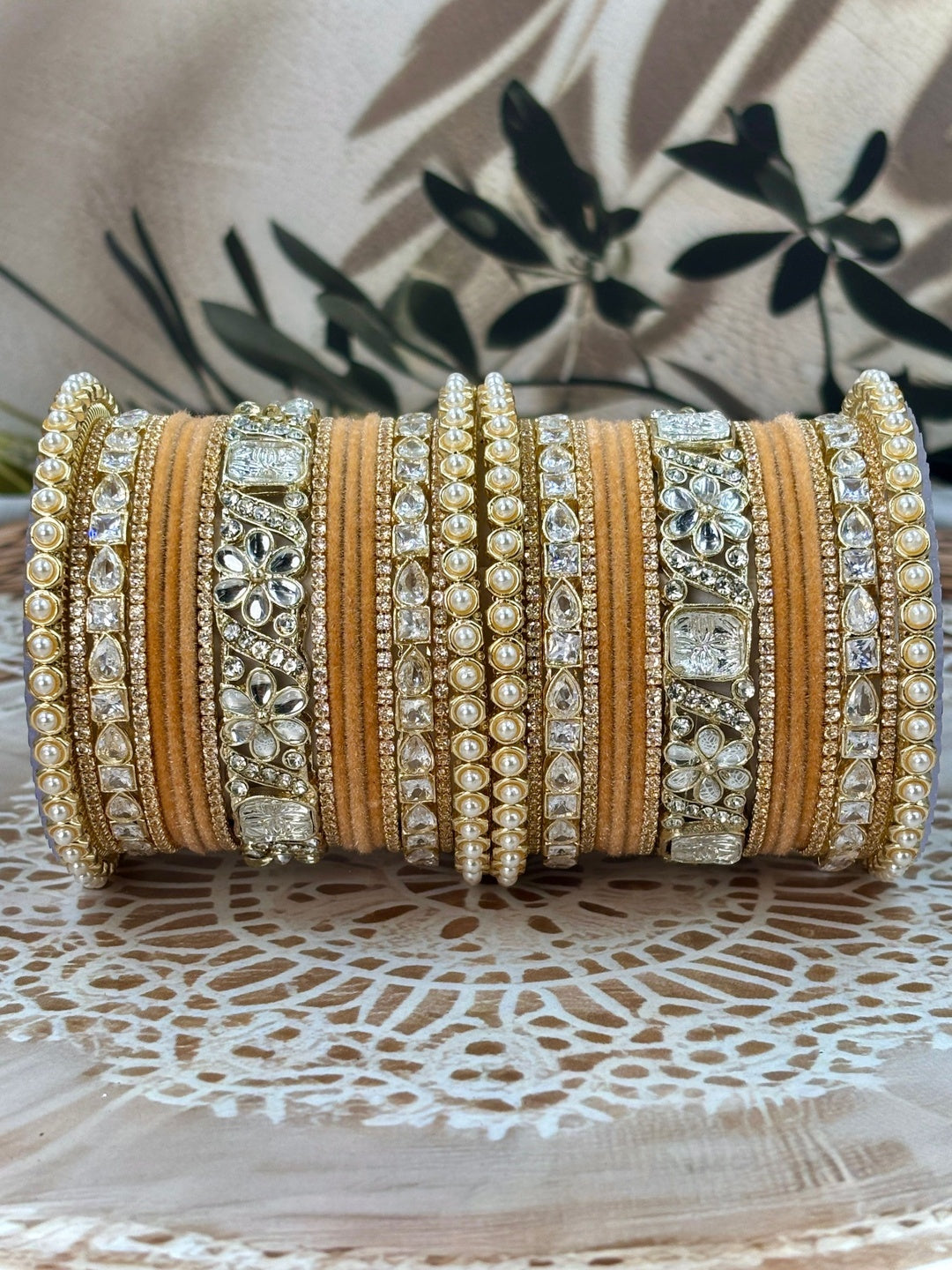 Ishhaara Luxury Purple Kundan Bangles - beautifully crafted traditional Indian jewelry with intricate designs and premium stones - view 6