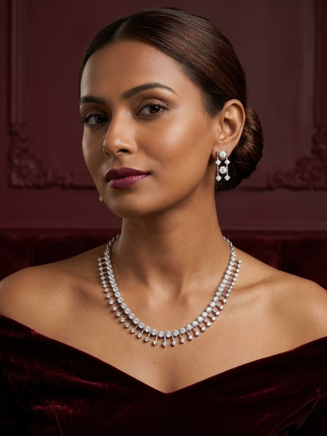 Ishhaara Magnificent American Diamond Necklace