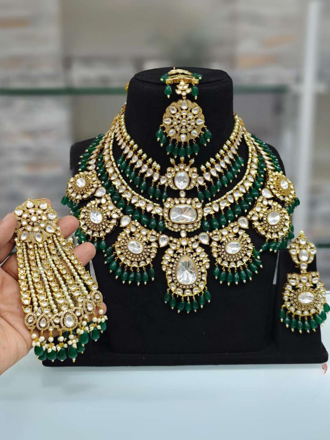 Ishhaara Maharani Designer Polki Kundan Bridal Choker Necklace