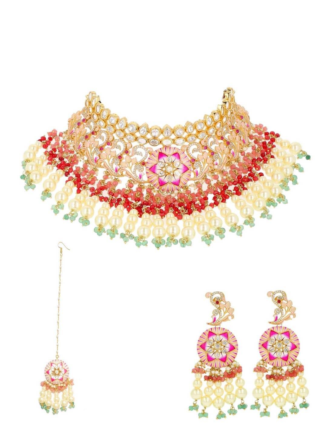 Ishhaara Maharani Enamel Pendant Necklace