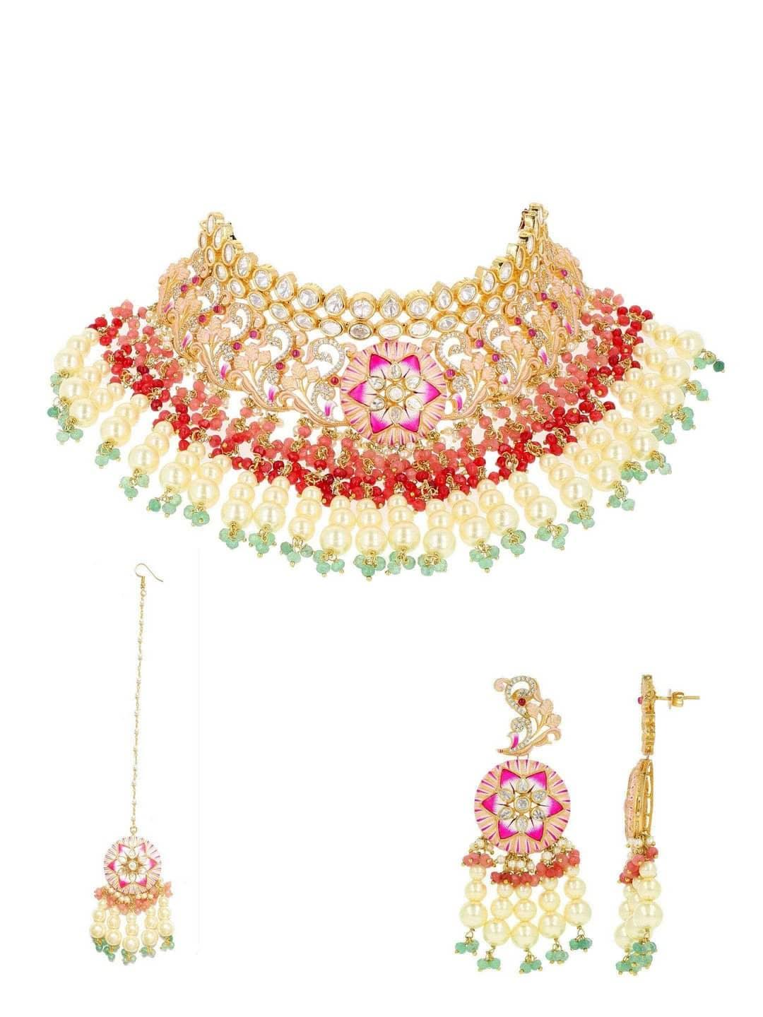 Ishhaara Maharani Enamel Pendant Necklace