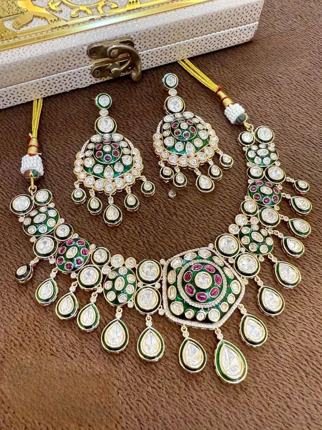 Ishhaara Majestic Bloom Meenakari Jewelry Set