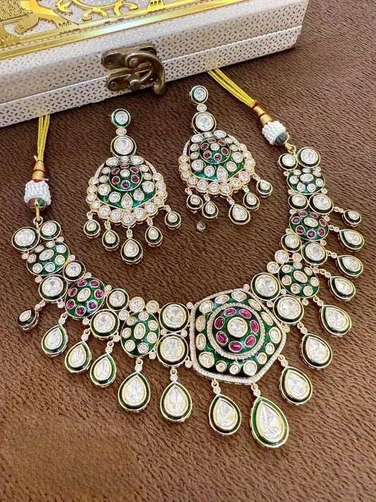 Ishhaara Majestic Bloom Meenakari Jewelry Set