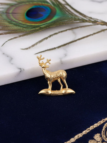 Ishhaara Majestic Gold Deer Brooch