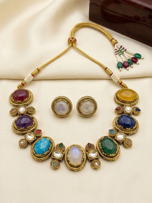 Ishhaara Majestic Multicolored Stone Necklace